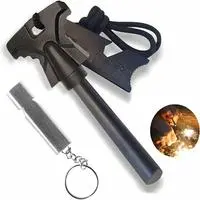 EVOLAND Fire Steel Striker Kit (4.56" Ferrocerium Firestarter with Whistle)